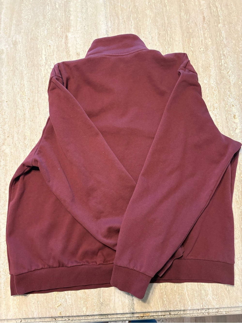 The North Face Men's Maroon Quarter-Zip Pullover Sweatshirt - Picture 5 of 8